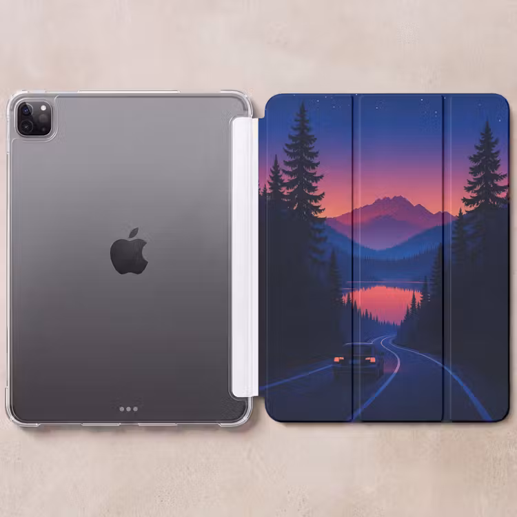 iPad-Hülle - Auto - Dunkle Kiefern - Sonnenuntergang — 6