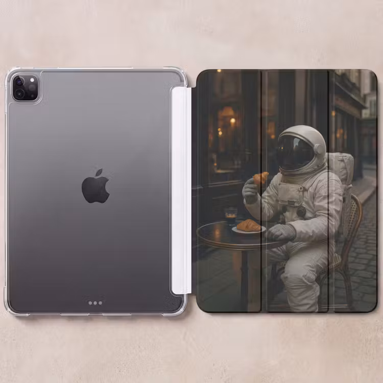 iPad-Hülle - Café - Croissant - Kaffee - Astronaut — 6