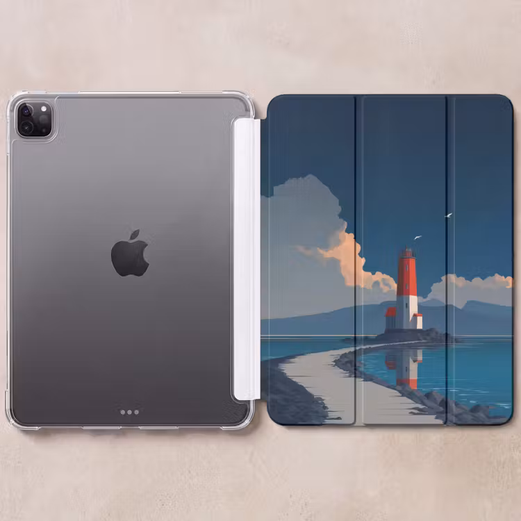 iPad-Hülle - Leuchtturm - Meer - Wolken — 6