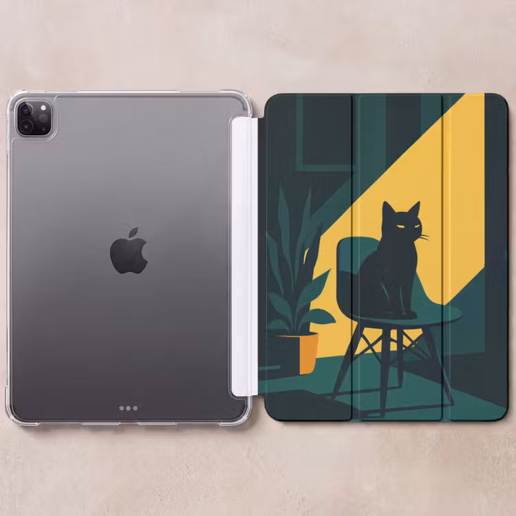 iPad-Hülle - Schwarze Katze - Geheimnisvoll - Gelbe Tranche — 6