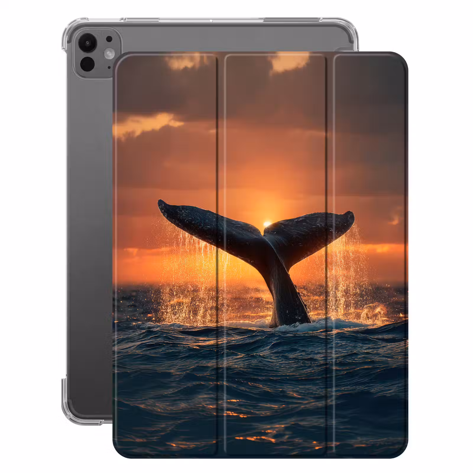 iPad-Hülle - Schwanz eines Wals - Wasser - Sonnenuntergang — 1