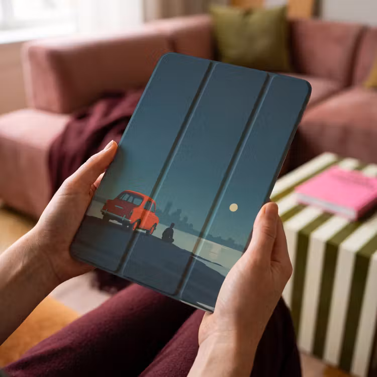 iPad-Hülle - Auto - Vollmond - Blick über das Wasser — 4