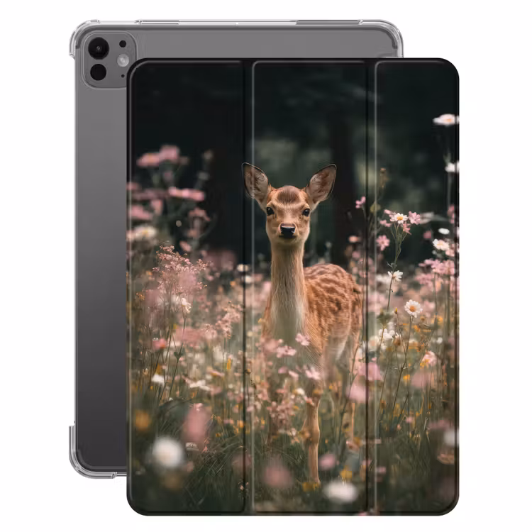 iPad-Hülle - Hirsche - Wildblumen - Wald — 1