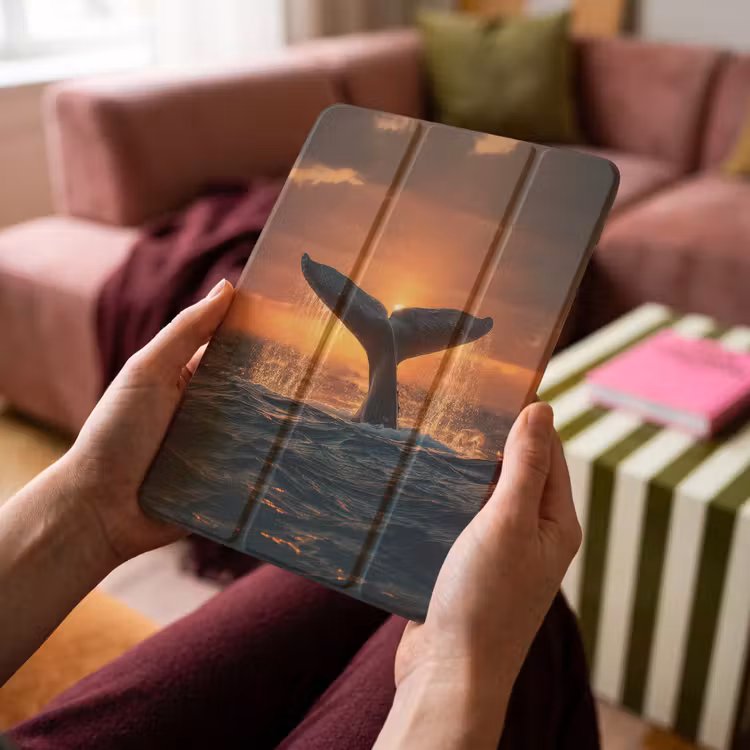 iPad-Hülle - Schwanz eines Wals - Wasser - Sonnenuntergang — 4