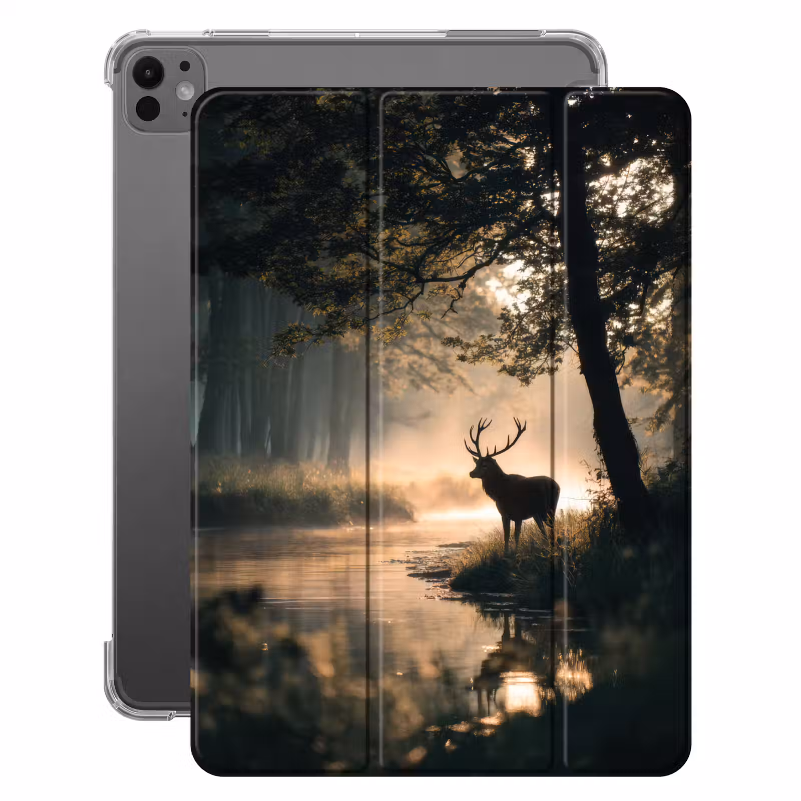 iPad-Hülle - Hirsche - Waldbach - Mystisch — 1