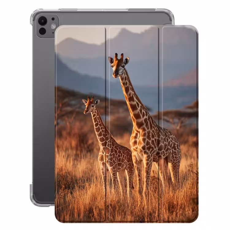 iPad-Hülle - Giraffen - Hohes Gras - Akazienbäume — 1