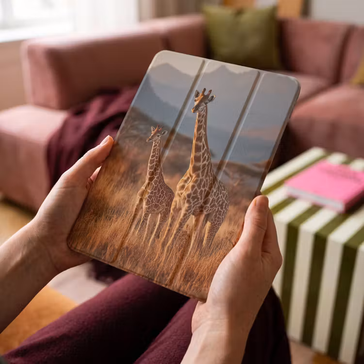 iPad-Hülle - Giraffen - Hohes Gras - Akazienbäume — 4