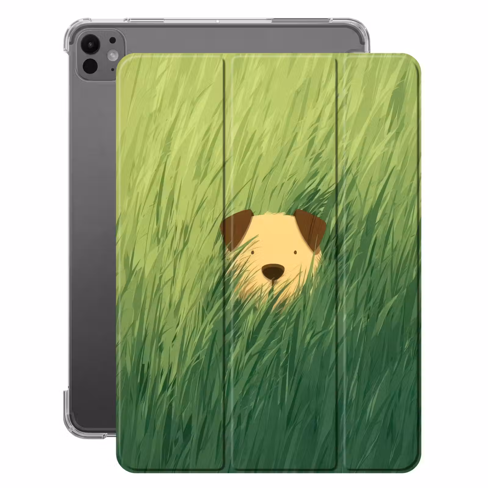 iPad-Hülle - Hund - Gras - Ohren - Braun — 1