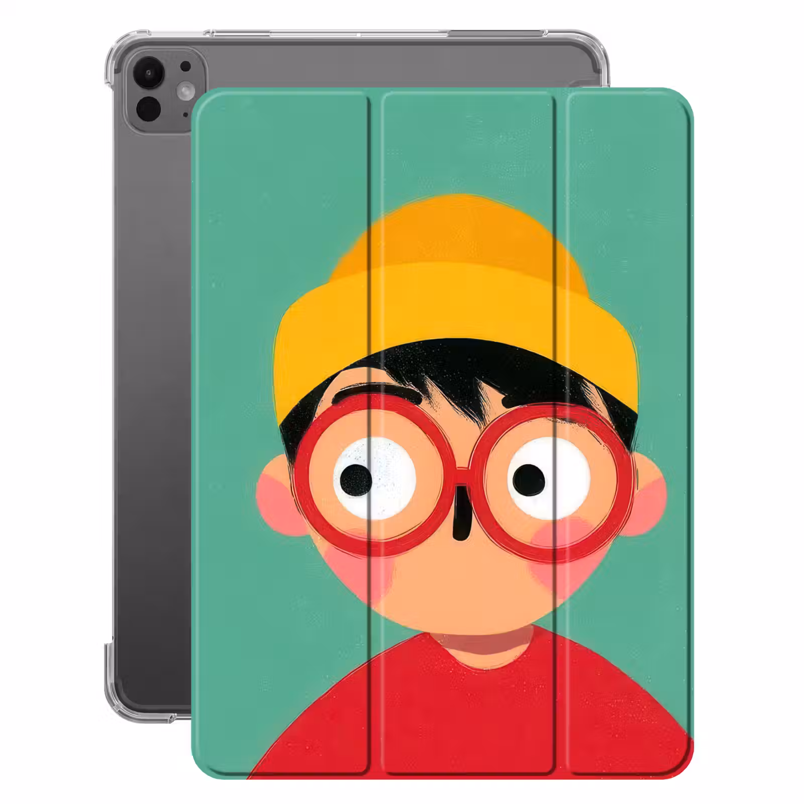 iPad-Hülle - Junge - Cartoon - Brille - Hut — 1