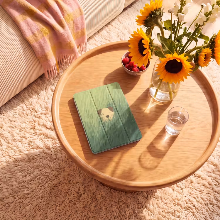 iPad-Hülle - Hund - Gras - Ohren - Braun — 2