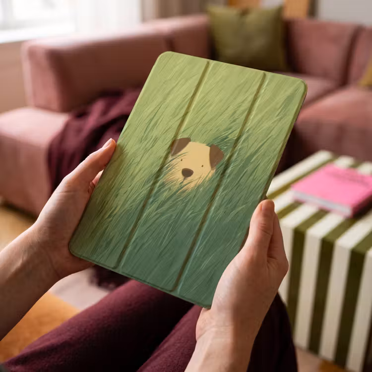 iPad-Hülle - Hund - Gras - Ohren - Braun — 4
