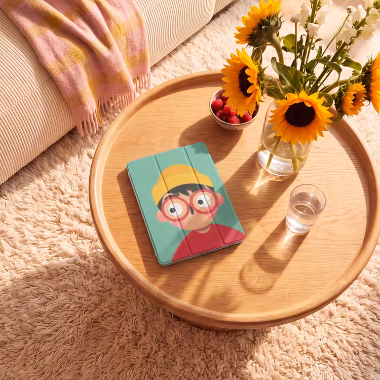 iPad-Hülle - Junge - Cartoon - Brille - Hut — 2