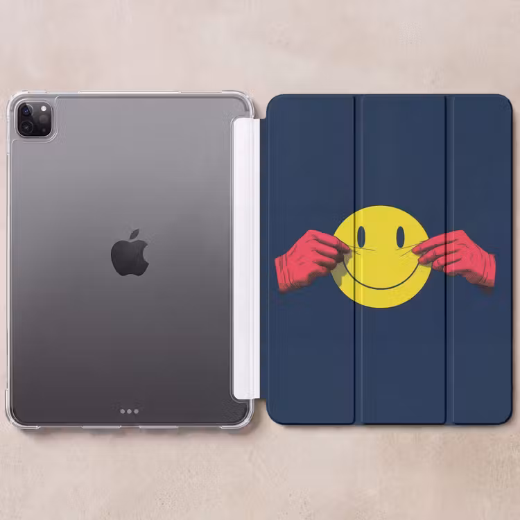 iPad-Hülle - Smiley - Gelb - Hände - Minimalistisch — 6