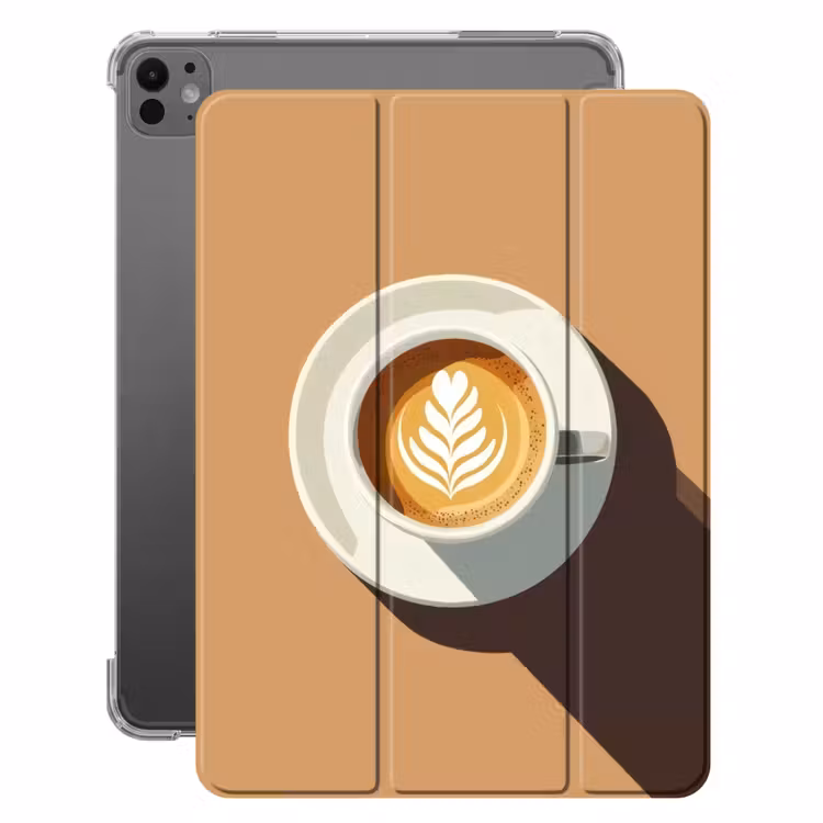 iPad-Hülle - Cappuccino - Tasse - Untertasse - Minimalistisch — 1