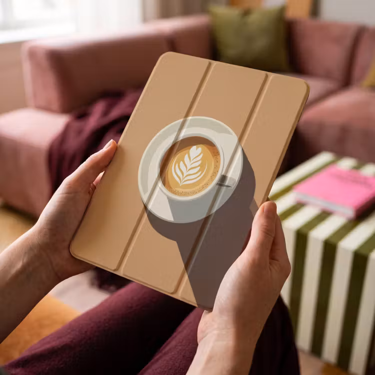 iPad-Hülle - Cappuccino - Tasse - Untertasse - Minimalistisch — 4
