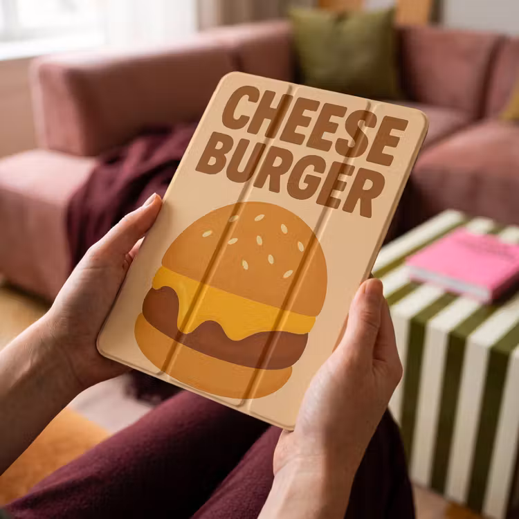 iPad-Hülle - Cheeseburger - Minimalistisch - Gelb — 4