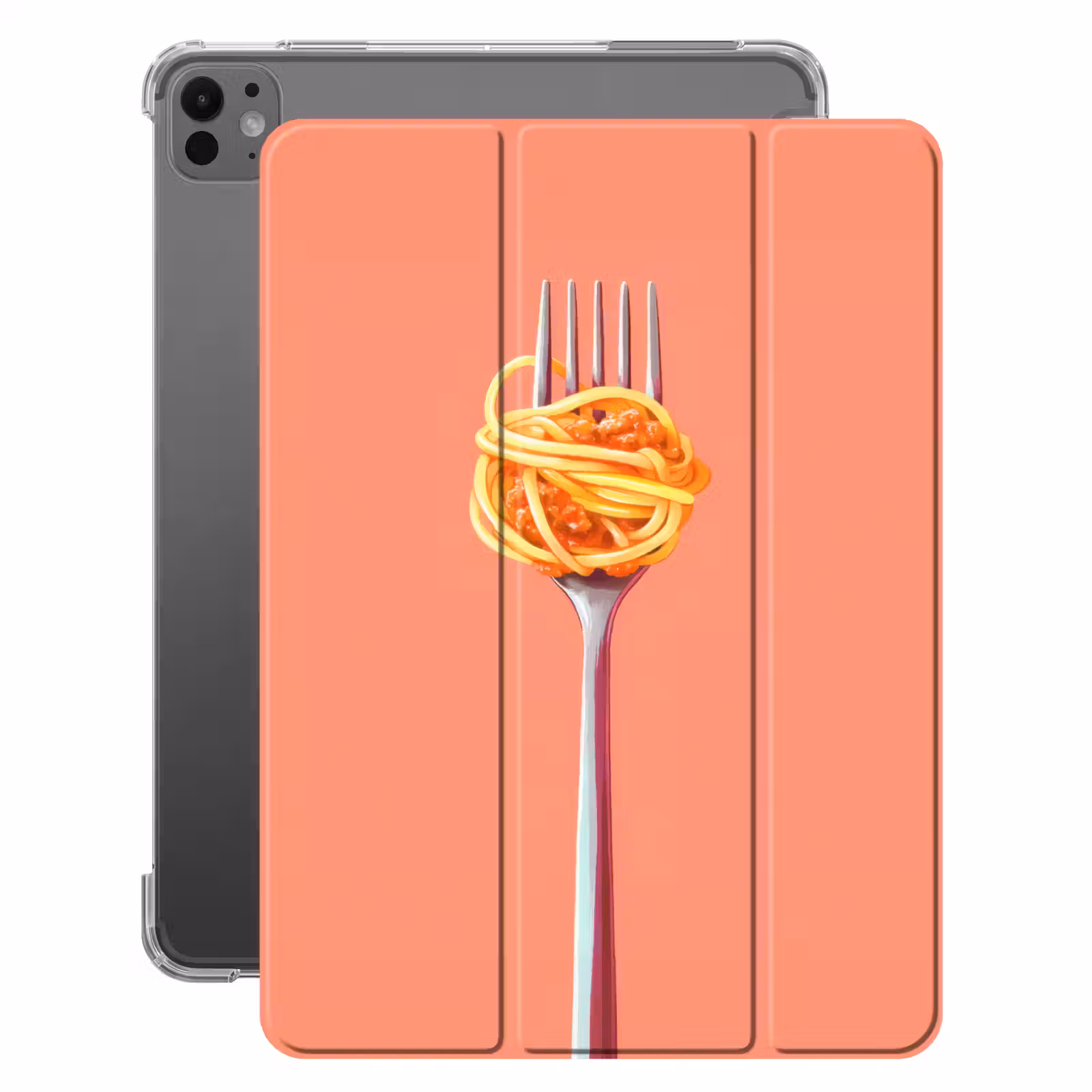 iPad-Hülle - Gabel - Spaghetti - Künstlerisch - Rosa — 1