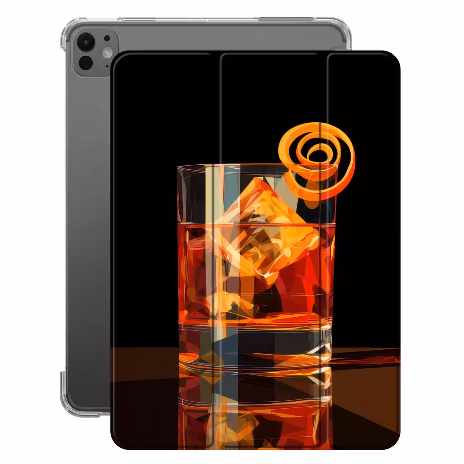 iPad-Hülle - Glas - Eiswürfel - Trinken - Braun — 1
