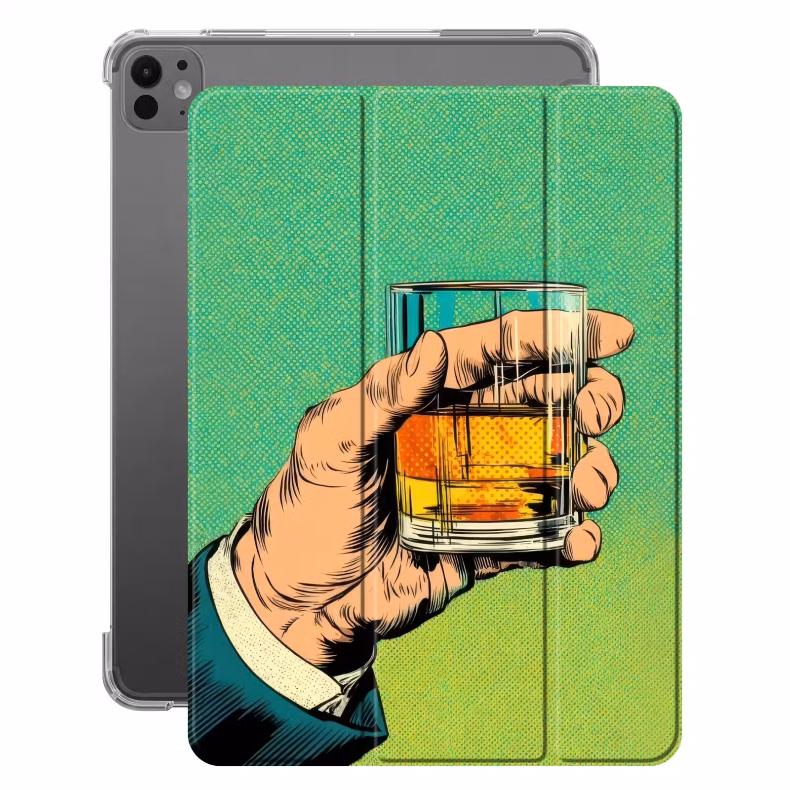 iPad-Hülle - Whisky - Glas - Hand - Grün — 1
