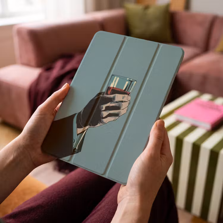 iPad-Hülle - Arm - Glas - Anzug - Blau — 4