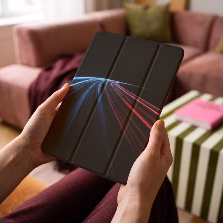 iPad-Hülle - Gaming - Streifen - Gebogen - Blau — 4