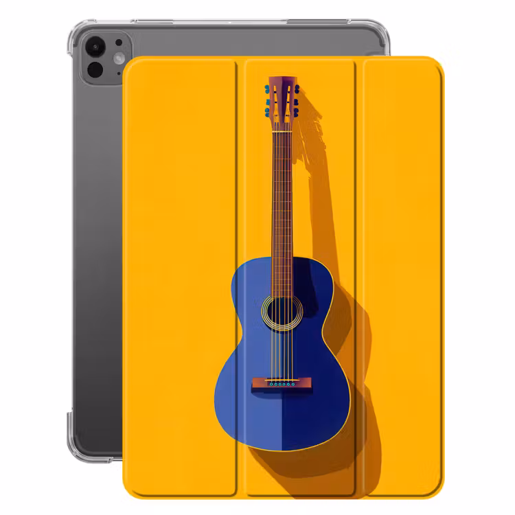 iPad-Hülle - Gitarre - Akustisch - Minimalistisch - Gelb — 1