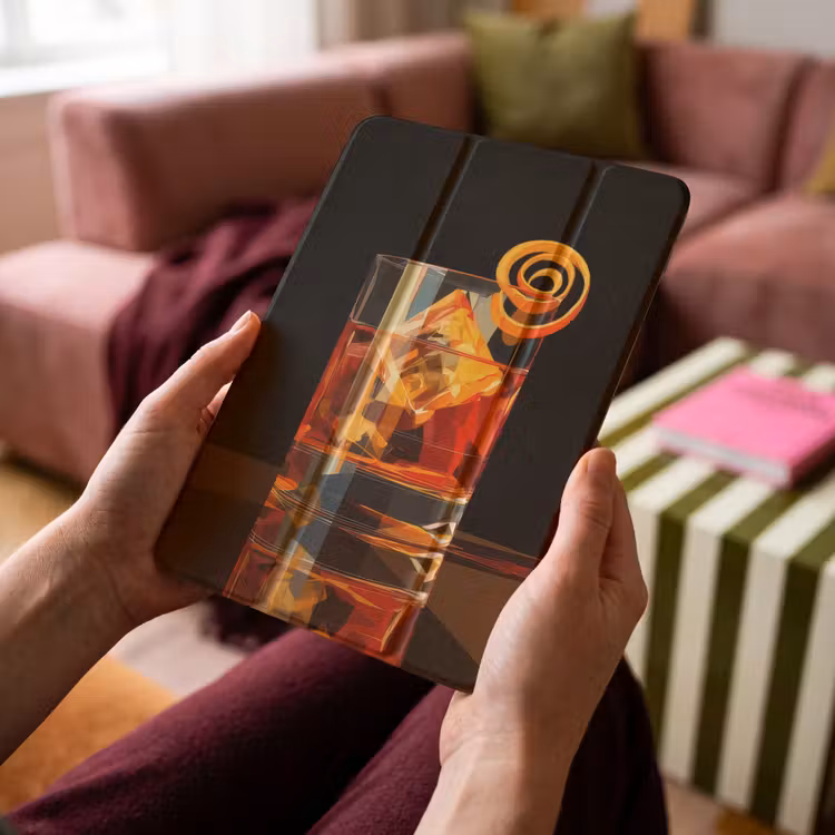 iPad-Hülle - Glas - Eiswürfel - Trinken - Braun — 4