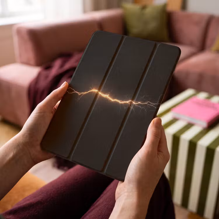 iPad-Hülle - Spiele - Orange - Blitzlicht - Licht — 4
