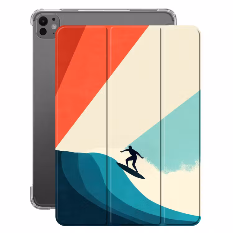 iPad-Hülle - Surfer - Abstrakt - Wellen - Sonnenstrahlen — 1