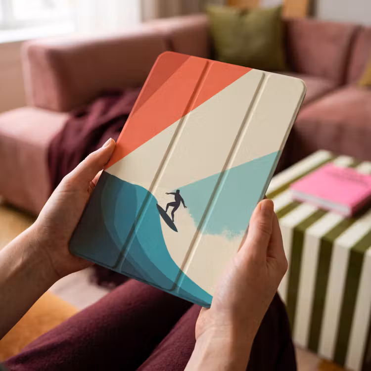 iPad-Hülle - Surfer - Abstrakt - Wellen - Sonnenstrahlen — 4