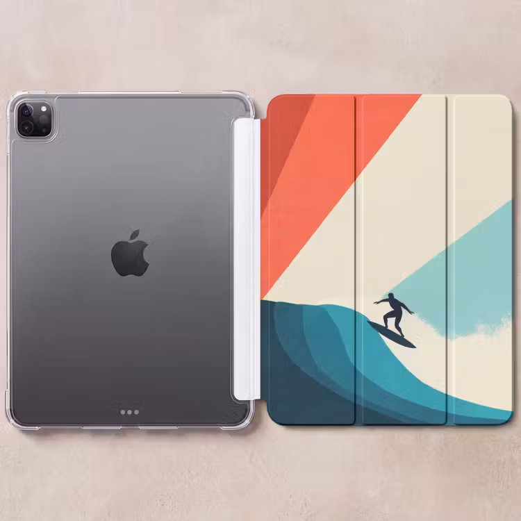 iPad-Hülle - Surfer - Abstrakt - Wellen - Sonnenstrahlen — 6