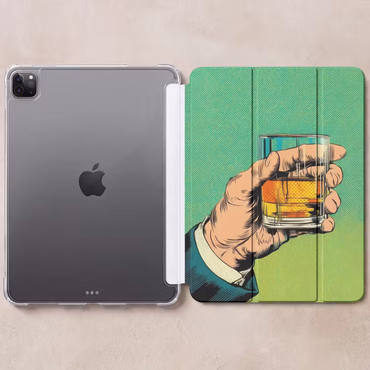 iPad-Hülle - Whisky - Glas - Hand - Grün — 6