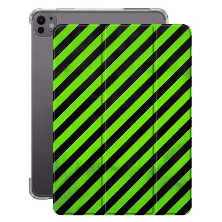 iPad-Hülle - Gaming - Streifen - Gewinkelt - Grün — 1