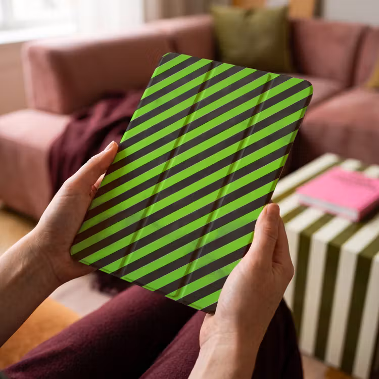 iPad-Hülle - Gaming - Streifen - Gewinkelt - Grün — 4