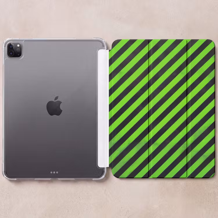 iPad-Hülle - Gaming - Streifen - Gewinkelt - Grün — 6