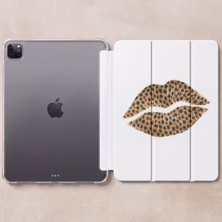 iPad-Hülle - Lippe - Pantherdruck - Minimalistisch - Weiß — 6