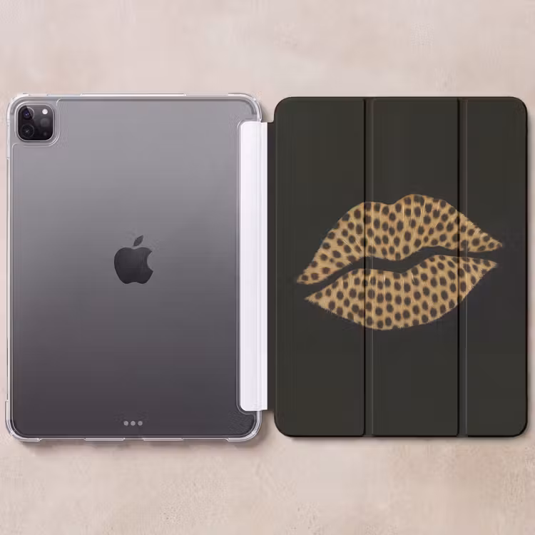 iPad-Hülle - Lippen - Schwarz - Pantherdruck — 6