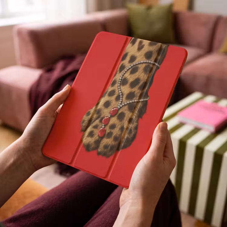 iPad-Hülle - Pfote - Leopard - Kette - Edelsteine — 4