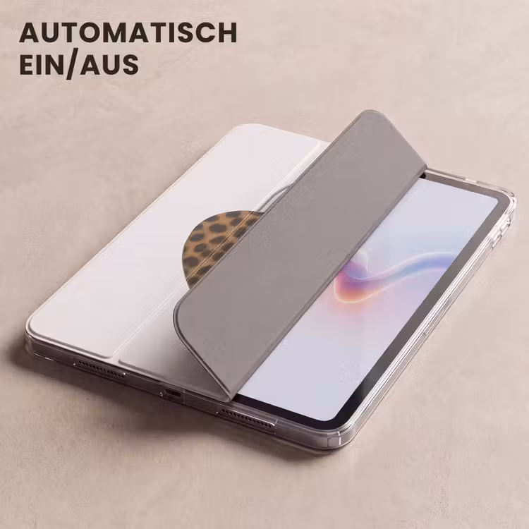iPad-Hülle - Schloss - Herzform - Braun - Pantherdruck — 5