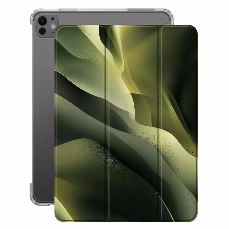 iPad-Hülle - Spiele - Wellen - Abstrakt - Hügel - Grün — 1