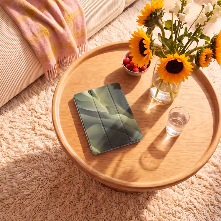 iPad-Hülle - Spiele - Wellen - Abstrakt - Hügel - Grün — 2