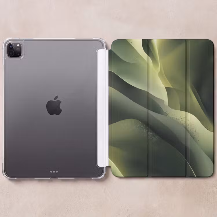 iPad-Hülle - Spiele - Wellen - Abstrakt - Hügel - Grün — 6