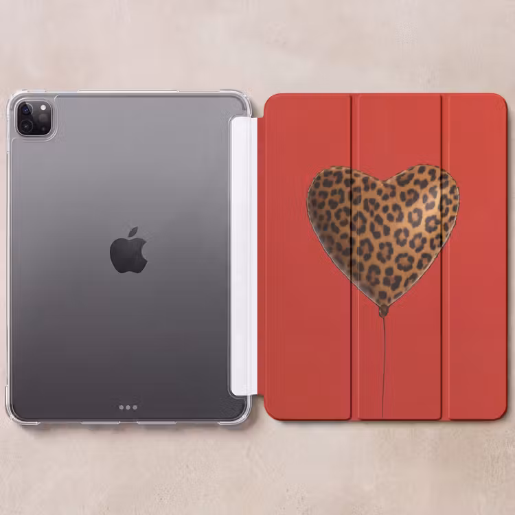 iPad-Hülle - Ballon - Herzform - Rot - Panther-Muster — 6
