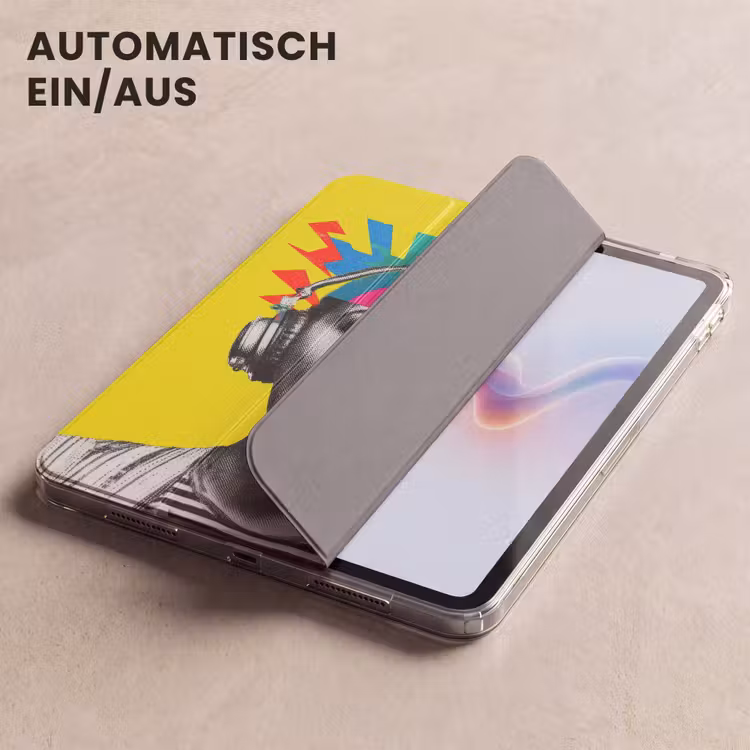 iPad-Hülle - Frau - Kopfhörer - Gelb — 5
