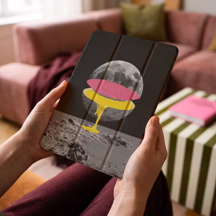 iPad-Hülle - Mond - Gelb - Rosa - Schwarz — 4