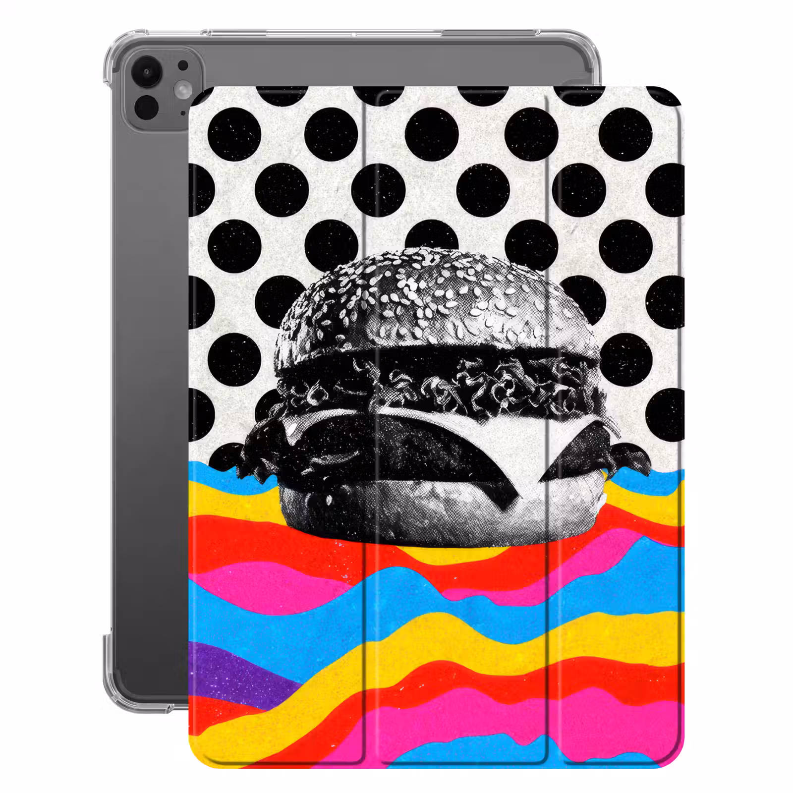iPad-Hülle - Hamburger - Punkte - Wellen - Farben — 1