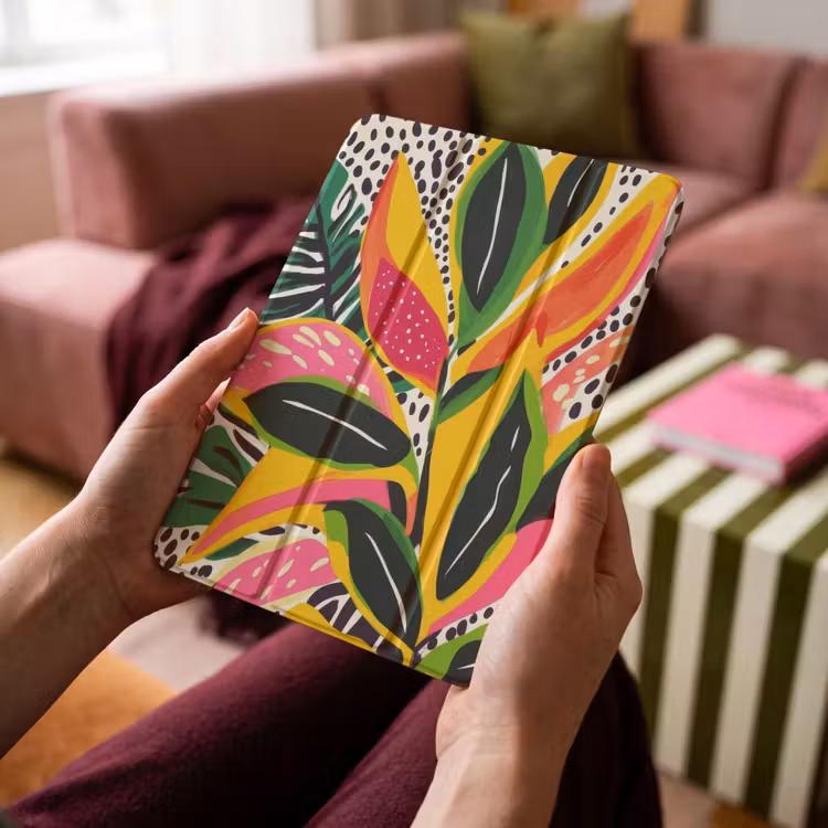 iPad-Hülle - Tropical - Blätter - Schwarz und weiß — 4