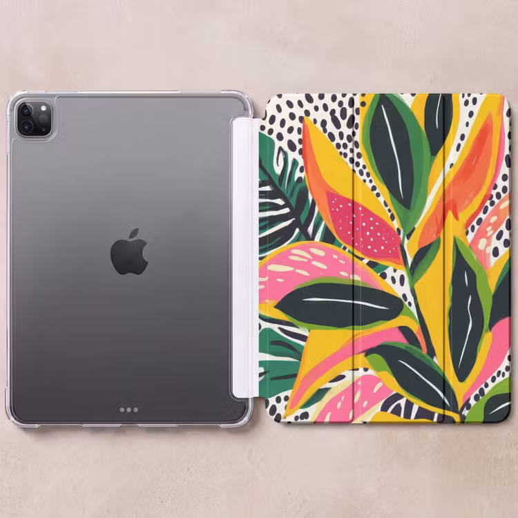 iPad-Hülle - Tropical - Blätter - Schwarz und weiß — 6