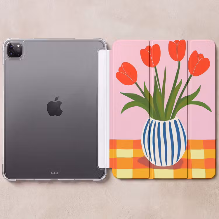 iPad-Hülle - Tulpen - Rosa - Vase — 6