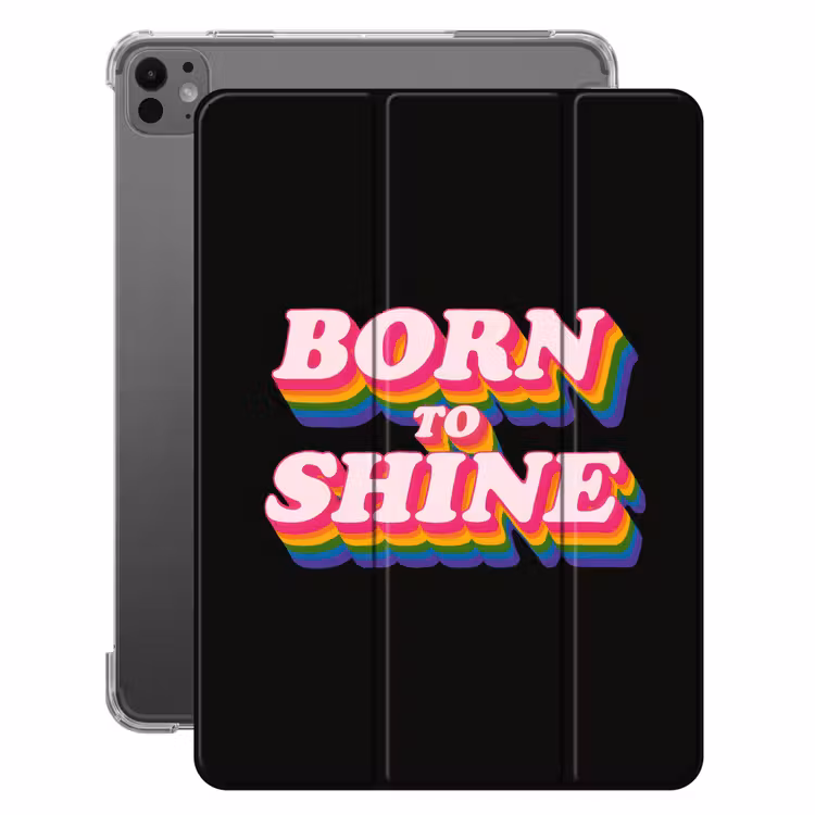 iPad-Hülle - Zitat - Regenbogen - Rosa - Schwarz — 1